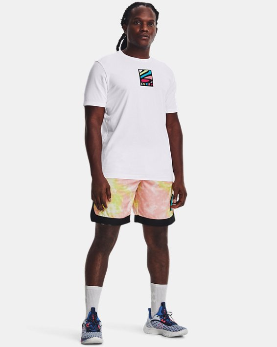 Men's Curry Multicolor Logo Short Sleeve in White image number 2